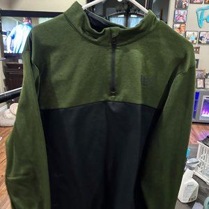 Peak Performance Men's Two-Tone Olive Green and Black Performance Jacket